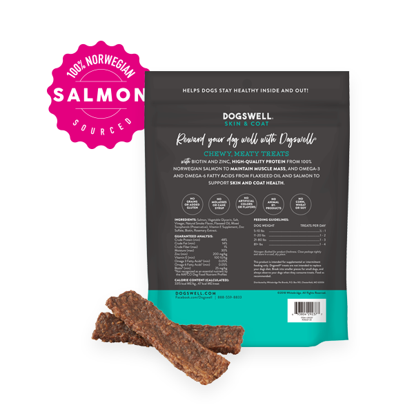 Skin & Coat Salmon Jerky Dogswell